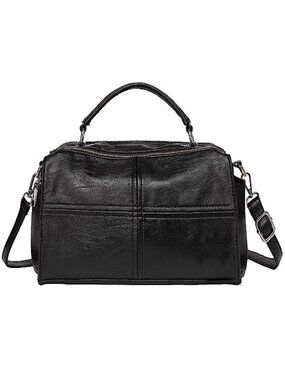 Vegan Leather Top Handle Satchel Handbag Crossbody Shoulder Bag Purse